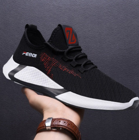 New Sports Shoes Men's Breathable Casual Mesh Shoes Comfort Increase Lace-up Non-slip Low-top Running Shoes 6