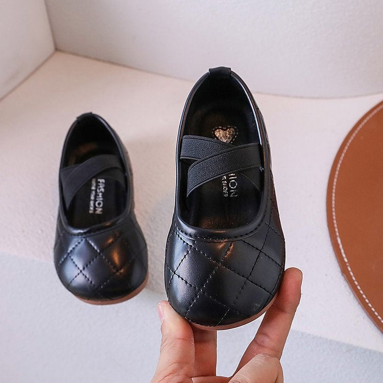 New Spring Autumn Girls Leather Shoes Soft Sole Slip-On Ballet Flats Fashion Princess Loafers For Big Kids 2