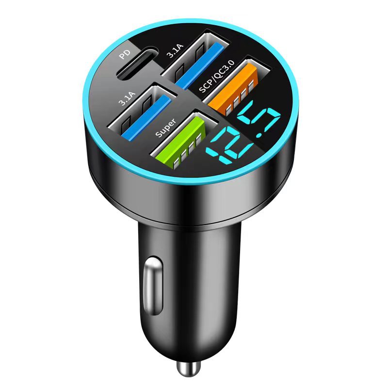 Qc30 Car Charger 66W Super Fast Charge Digital Display Car Charger 5