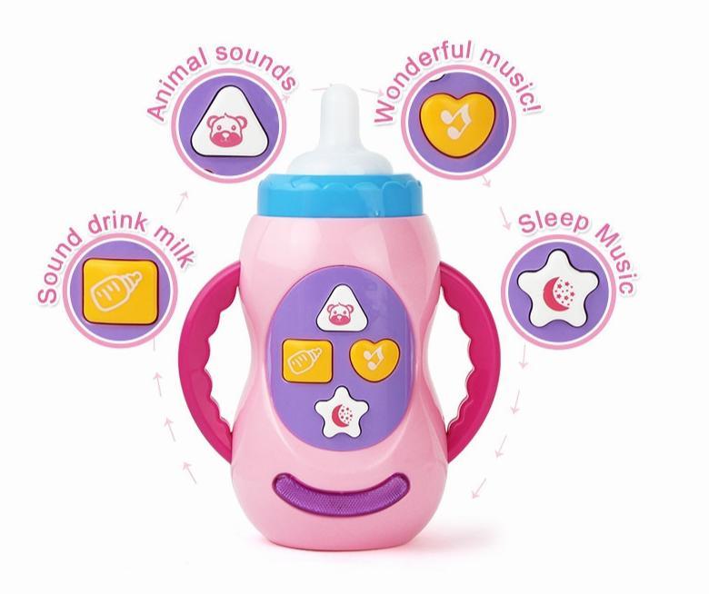 Baby Simulation Milk Bottle Toy LED Flashing Baby Bottle With Sound and Light Toys For Baby 1