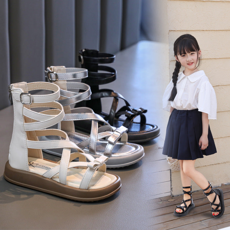 New Summer Fashionable All-Match Roman Shoes For Little Princesses And Girls 1