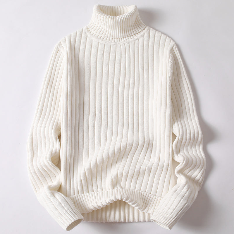 Turtleneck Sweater Men Women Ins Fashion Solid Striped Bottoming Sweater Autumn And Winter Tops Clothing 4