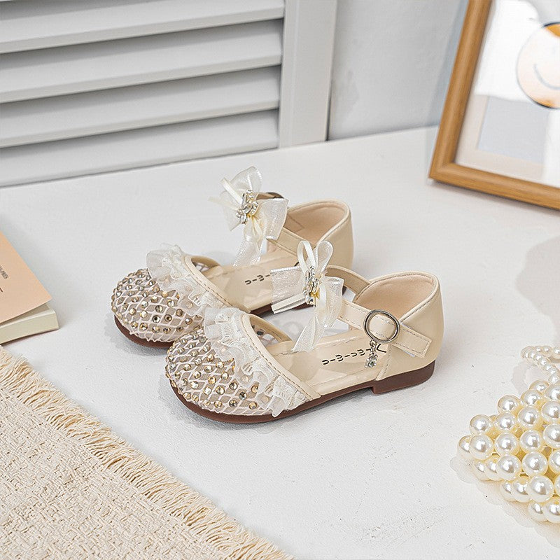 2026 Summer New Girls Woven Closed-Toe Sandals, Soft Sole Anti-Collision Lightweight Princess Performance Sandals For Kids 3