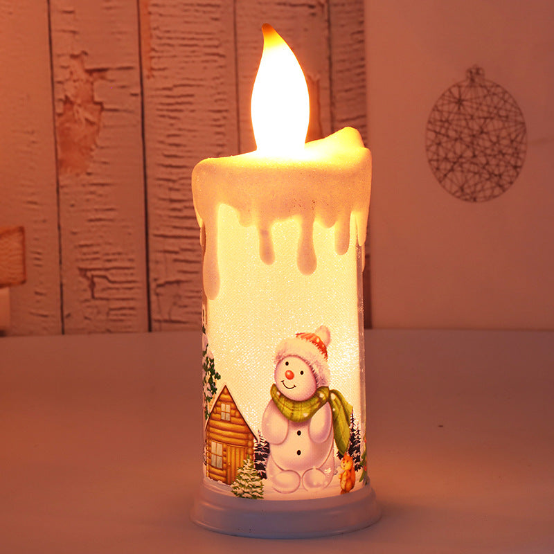 Christmas decoration candle light LED simulation flame candle Santa Claus snowman decoration night light 6