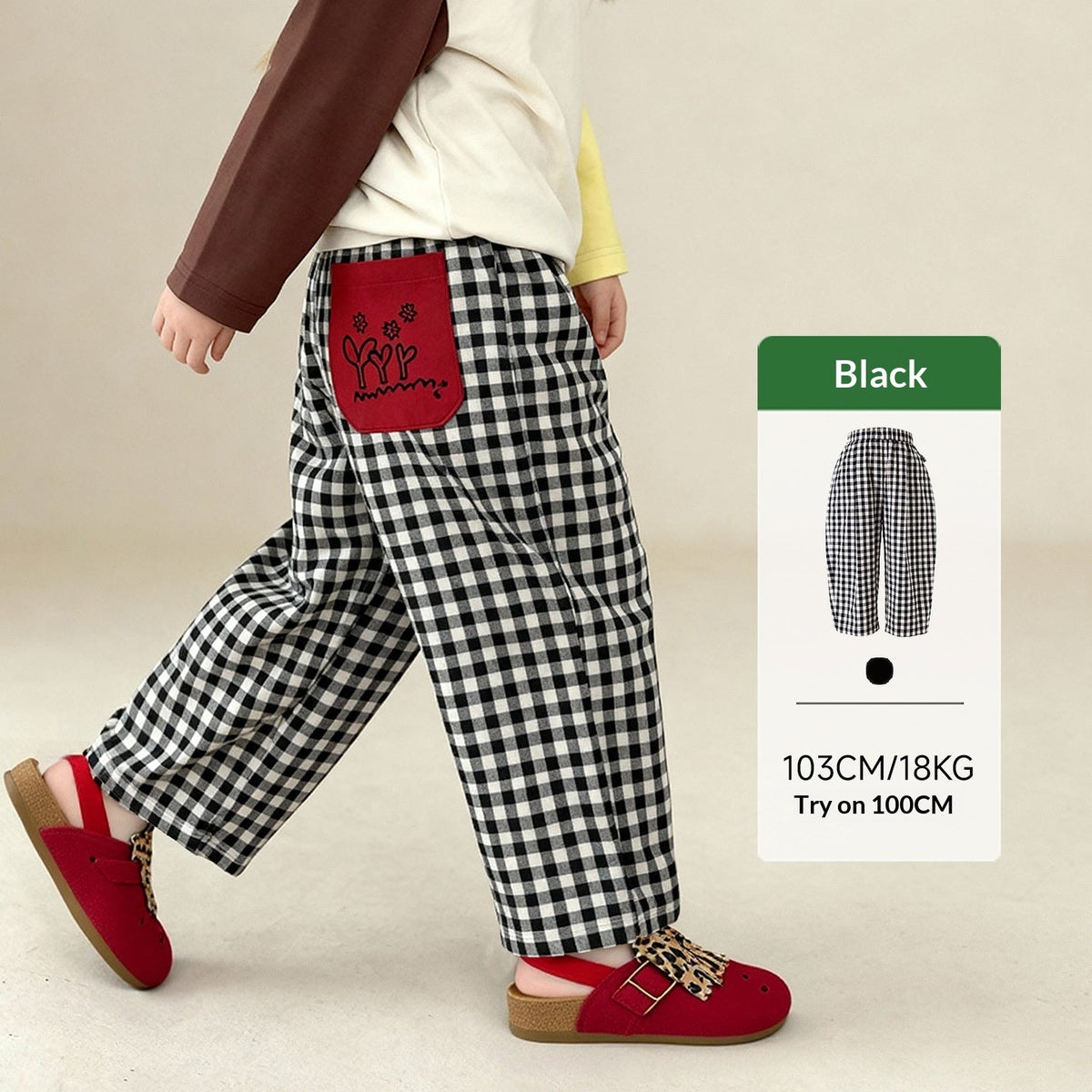 Spring New Arrival Childrens Casual Plaid Pants Fresh And Relaxed Style 7