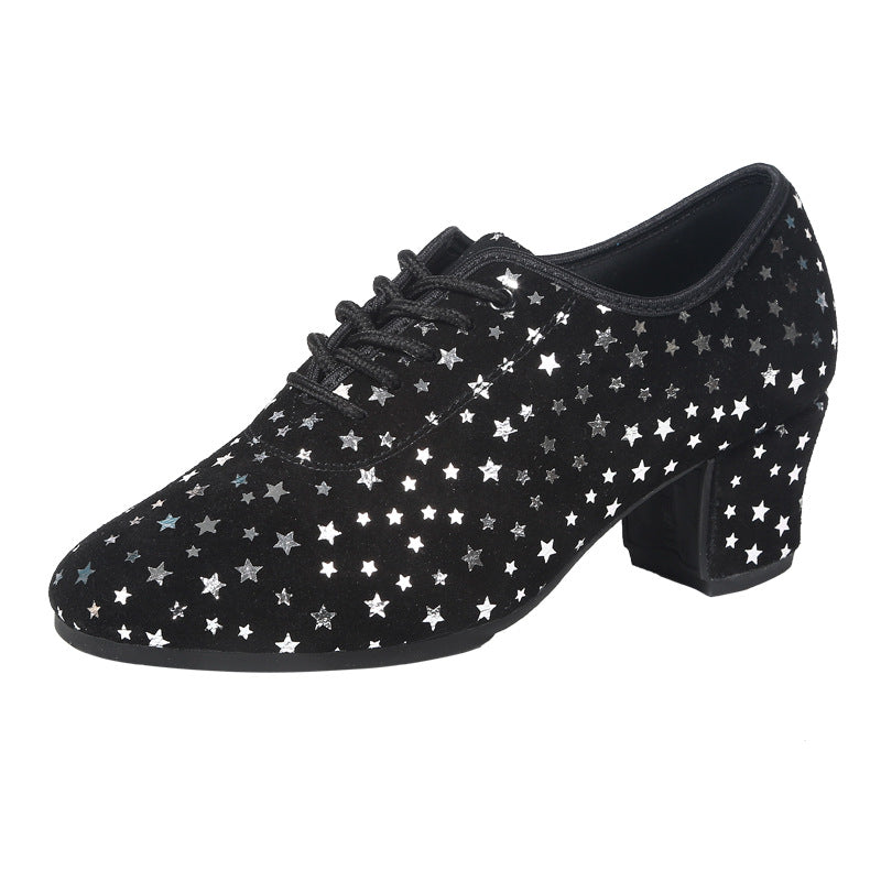 Outdoor Latin Dance Shoes With A Fabric Upper Star Design And Rubber Sole 5