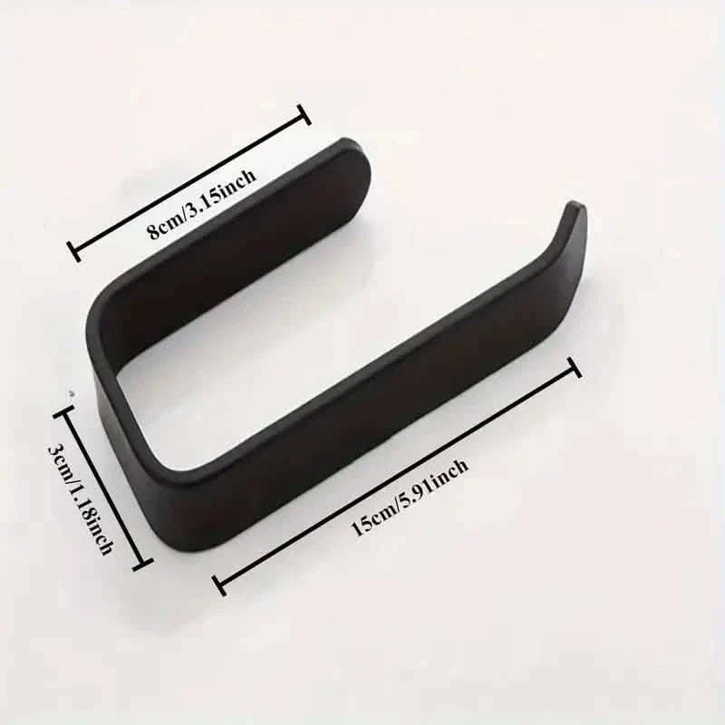 2-Pack: No-Drill Self-Adhesive Toilet Paper Holder – Black & White 2
