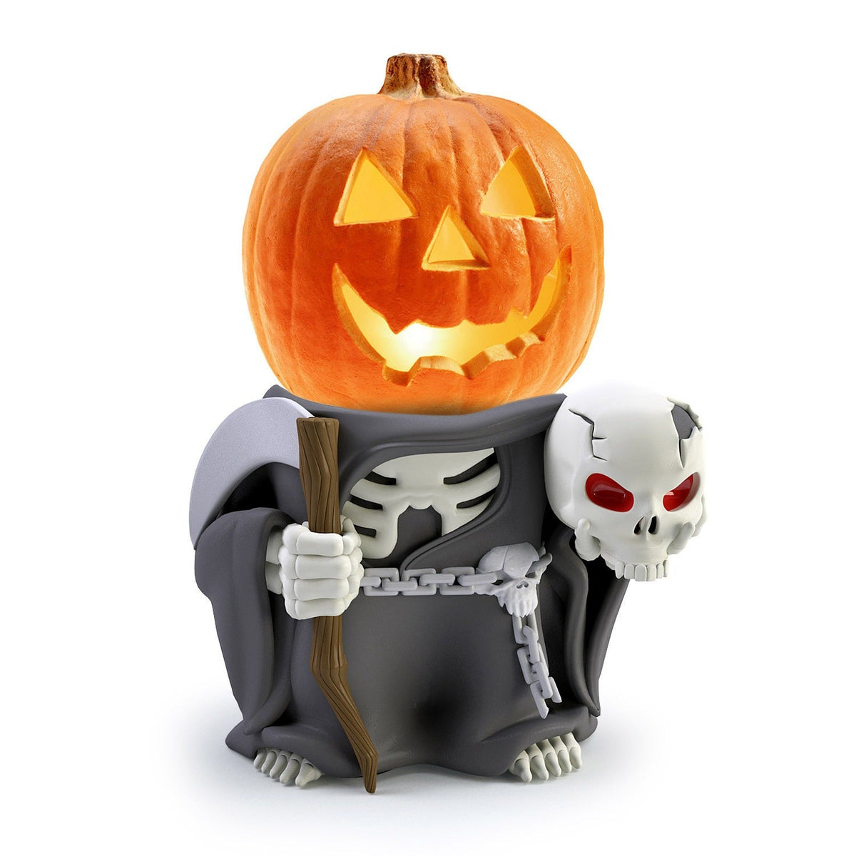 Halloween gift pumpkin knight garden ornaments decorative luminous small pumpkin head resin ornaments 4