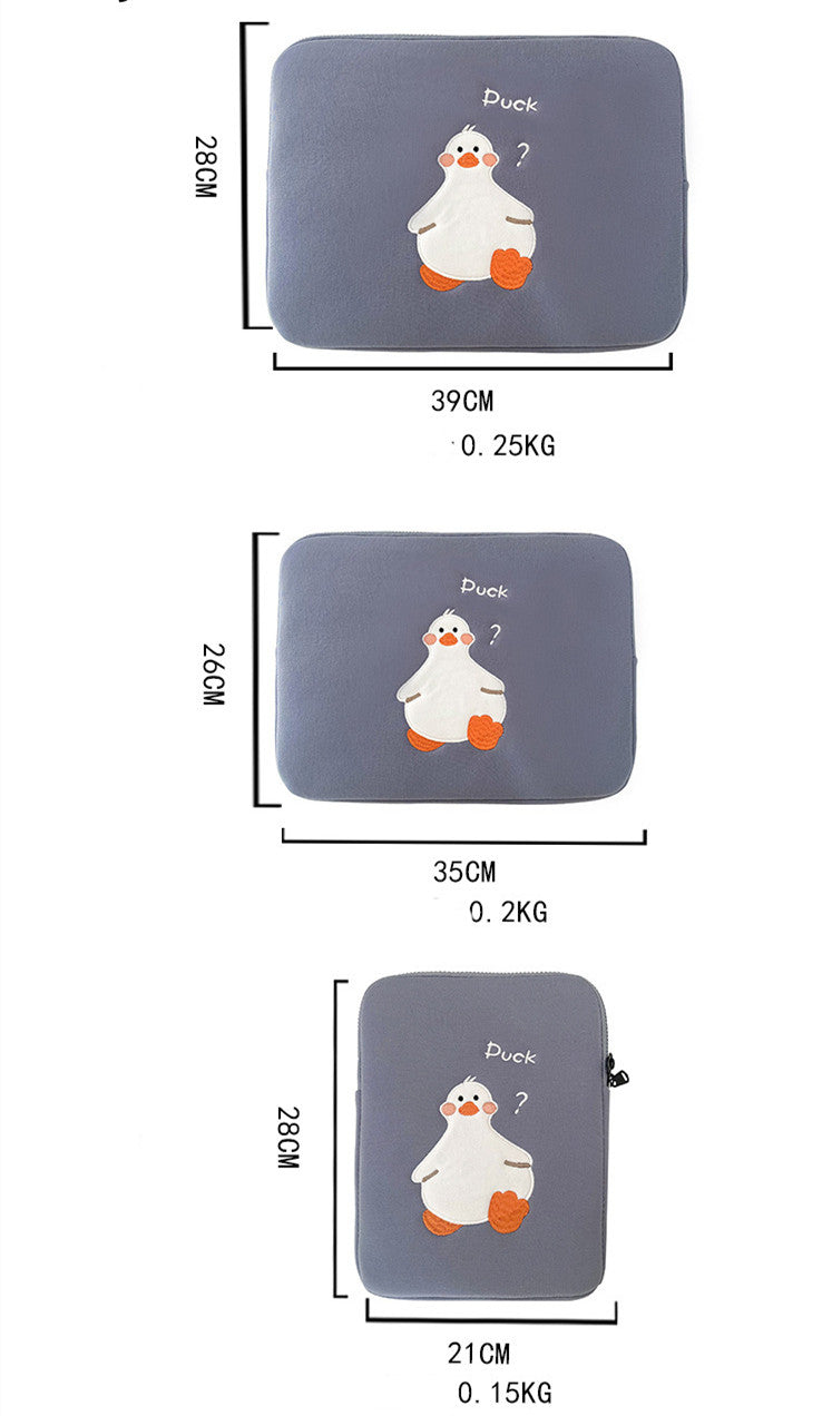 Cartoon Cute Duck Embroidery Ins Niche Design Tablet Case 7