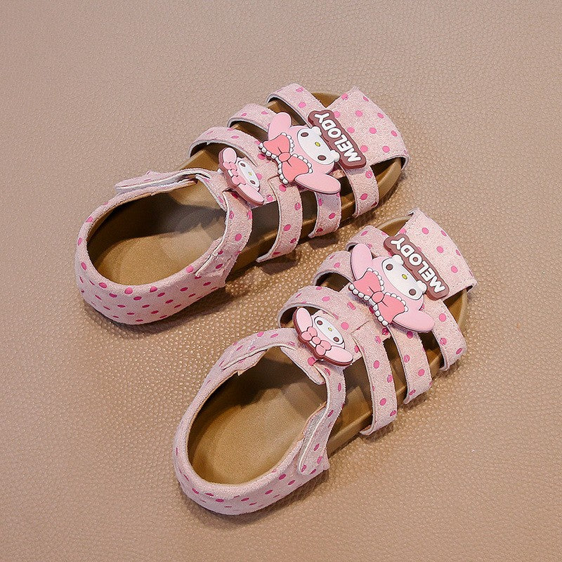 2026 Summer Baby Girls Closed-Toe Roman Sandals, Cute Bow Princess Kids Sandals 1