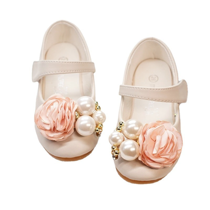 Girls Pearl Bow Show Princess Shoes 4