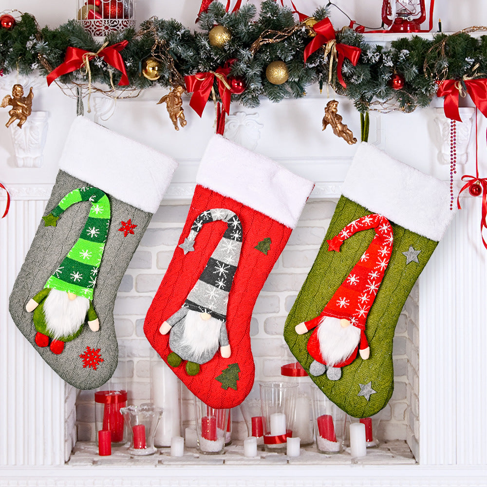 Christmas Decoration Knitted Rudolf Christmas Socks Christmas Children's Day Gifts Home Shopping Mall Decoration 4