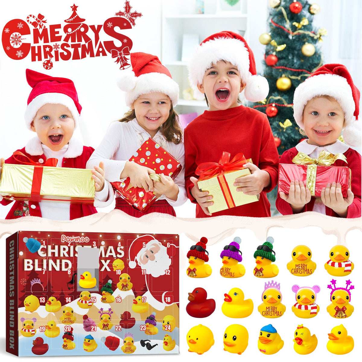 Christmas Blind Box, 24 Grid Cartoon Gift Ducklings Blind Box 3