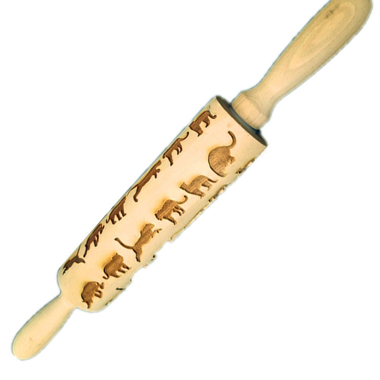 Wooden Rolling Pin Beech Wood Laser Engraved Printing Rolling Pin Christmas Flip Sugar Cookie Pressing Stick 7