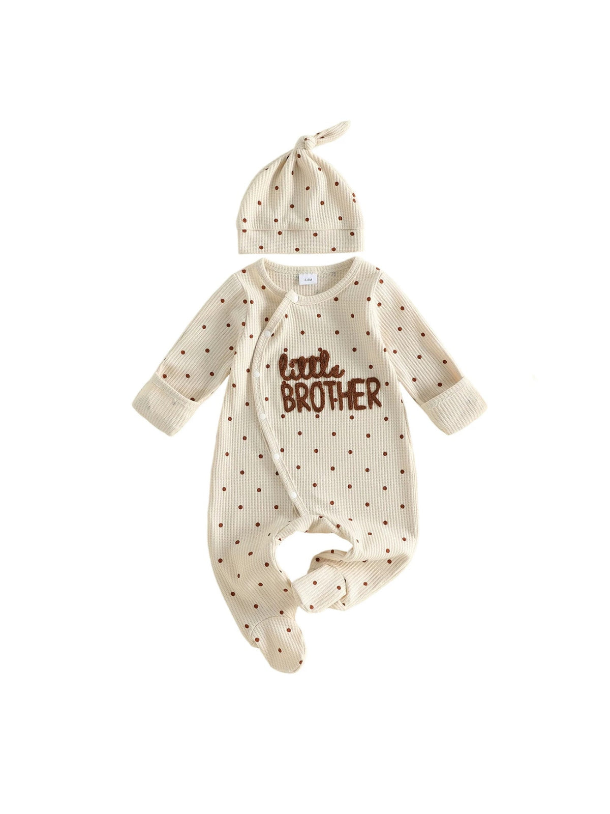 Single-breasted Footed Romper With Hat Two Pieces 3
