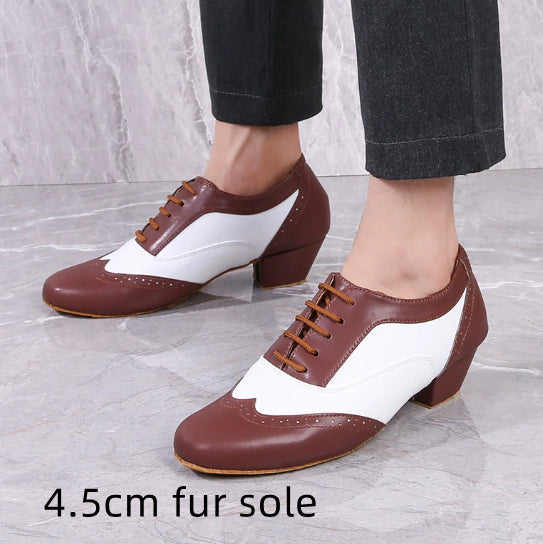 Leather Ballroom For Square Dancing And Latin Dancingsoft-soled Dance Shoes For Adults 7