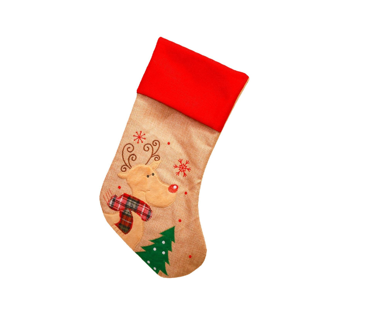 Christmas Decoration Linen Red Bordered Old Man Snowman Christmas Socks Christmas Gift Bag Candy Socks 1