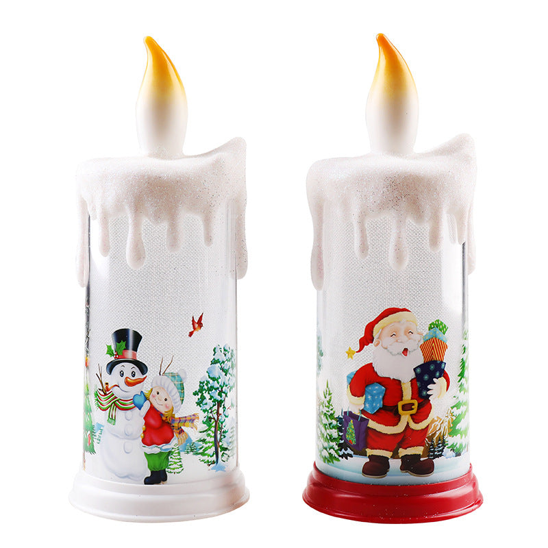 Christmas decoration candle light LED simulation flame candle Santa Claus snowman decoration night light 4