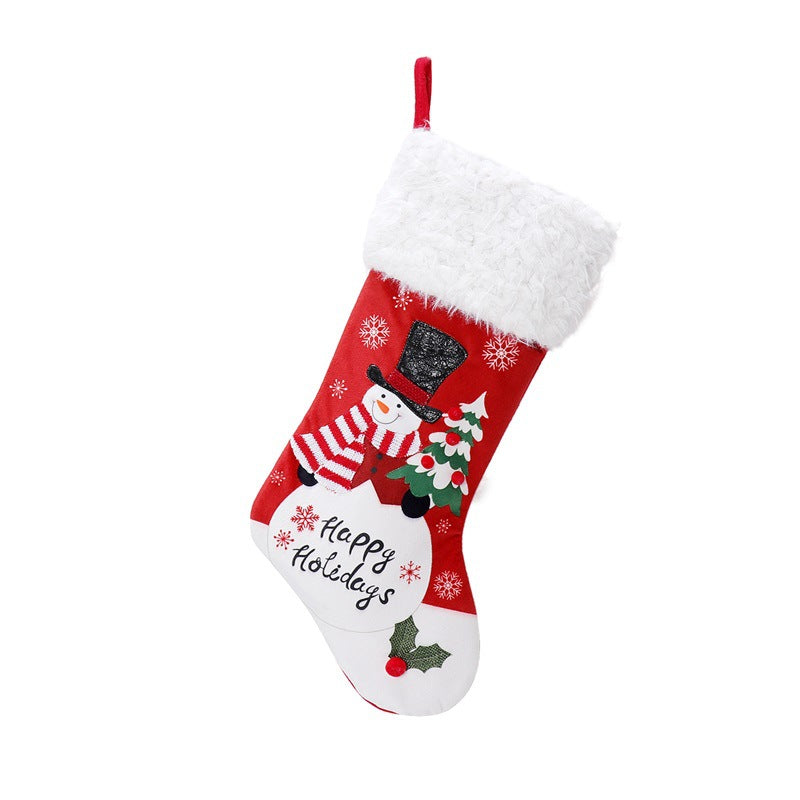 Christmas decorations Christmas pendants Christmas socks Santa Claus snowman velvet socks Christmas socks gift bags 7