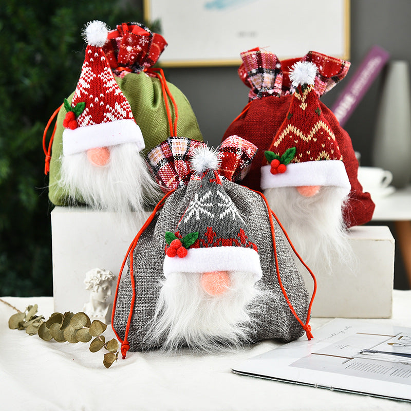 Christmas Faceless Doll Tote Bag Creative Christmas Apple Bag Candy Bag Christmas Gift Bundle Pocket 5