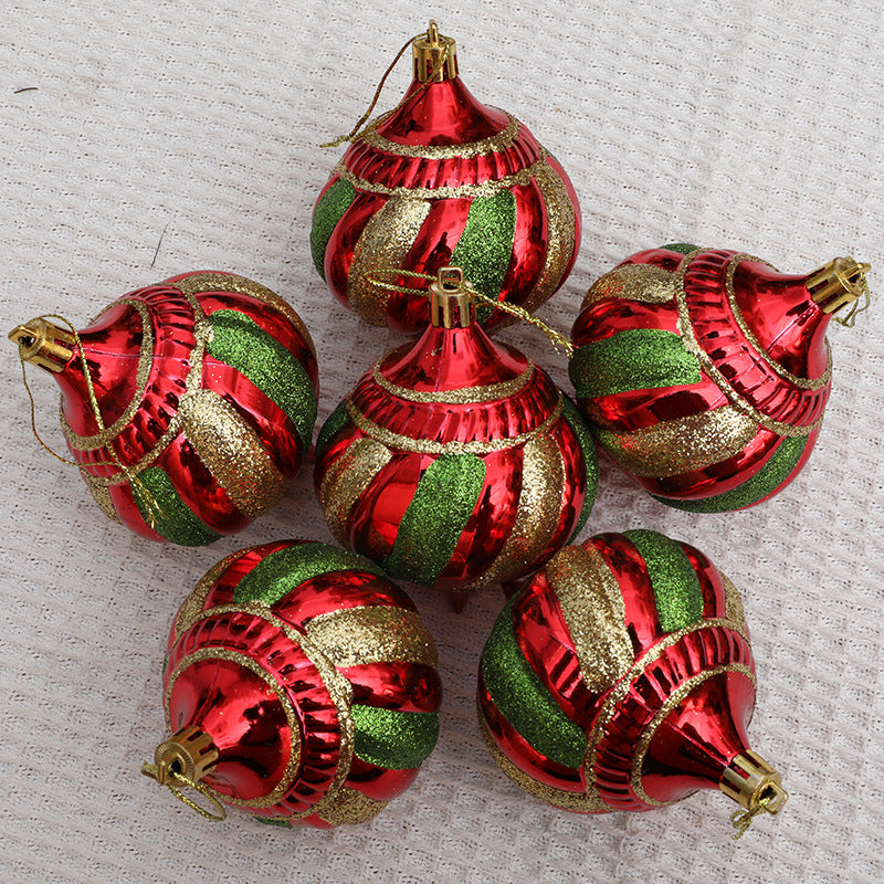 Christmas decoration painted onion shaped ball Christmas tree decoration hanging ball spiral cone ball 3