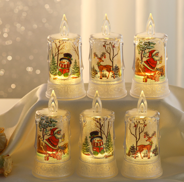 Christmas led electronic candle light Christmas snowman elk decoration luminous night light atmosphere light ornaments 1
