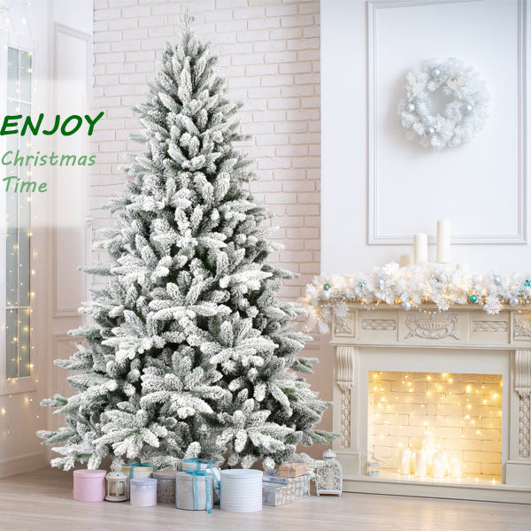 7FT PE&PVC Flocked Christmas tree 2