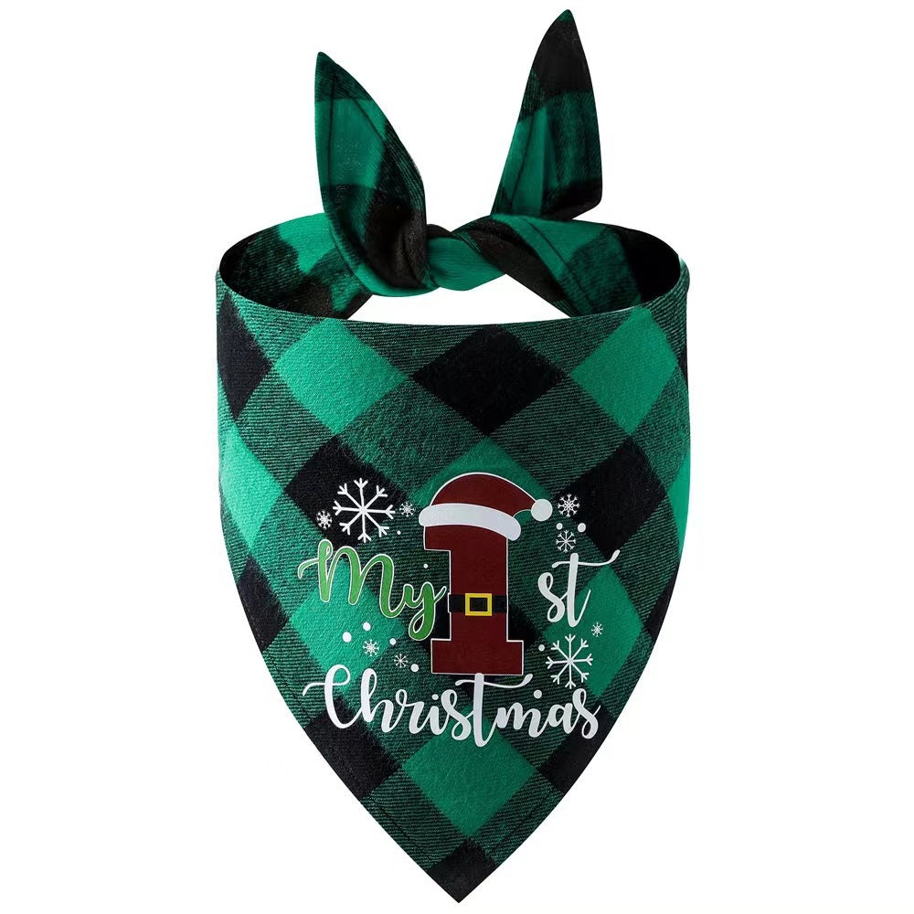 Christmas Day Border Protection Pet Small, Medium, and Large Dogs, Dogs, Cats, Teddy Triangular Towels, Water Jars 12