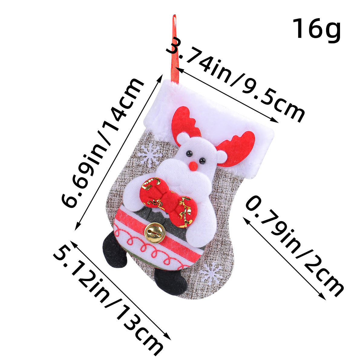 Christmas Doll Socks Cartoon Plush Christmas Socks Christmas Tree Pendant Santa Claus Snowman Candy Gift Bag 7