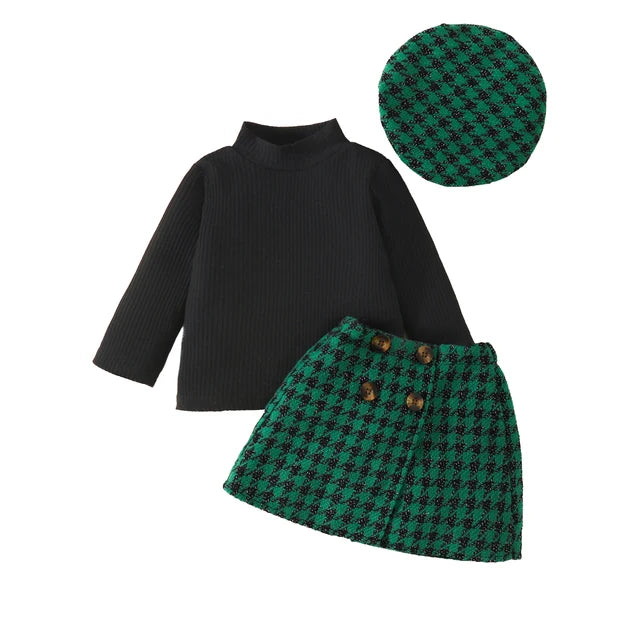 ma&baby 6M-3Y Christmas Newborn Infant Toddler Baby Girl Clothes Sets Knit Long Sleeve Tops Plaid Skirts Hat Xmas Outfits D05 5