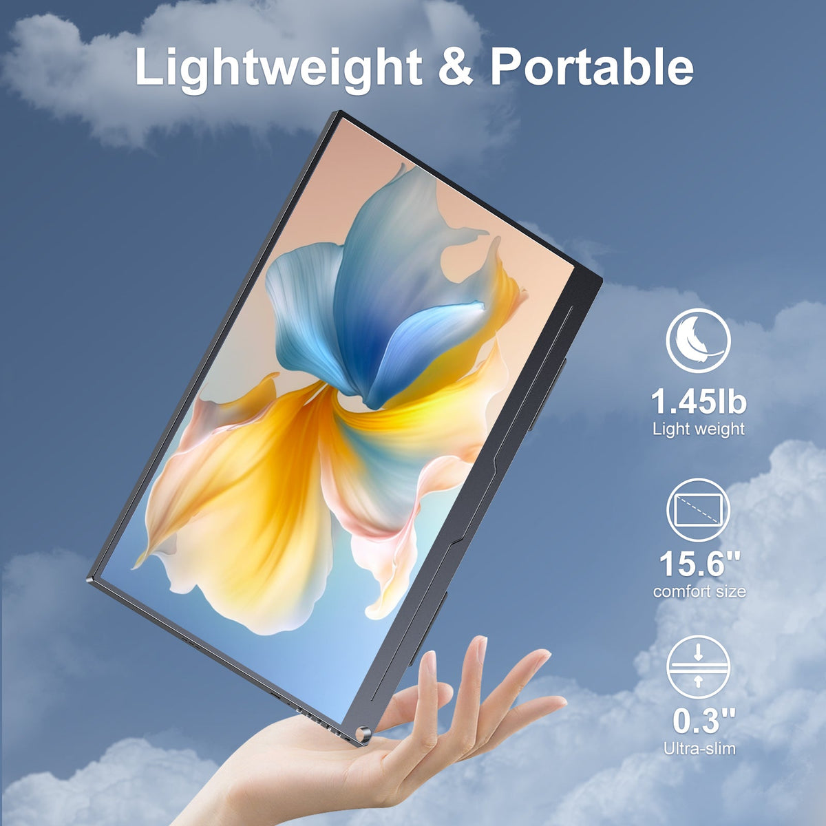 UPERFECT 15.6 Inch HDR IPS Portable Monitor, 1080P FHD USB-C HDMI, Dual Speaker Travel Screen, VESA Compatible, For Laptop PC Phone 6
