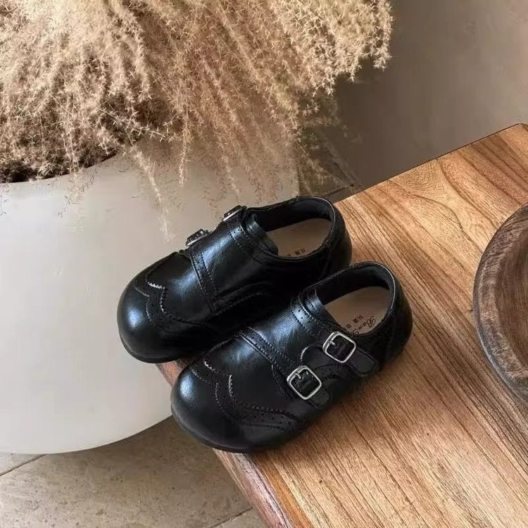 2026 Spring New Kids Leather Loafers, British Style Soft Sole Casual Shoes, Toddler Walking Shoes For Boys & Girls 5