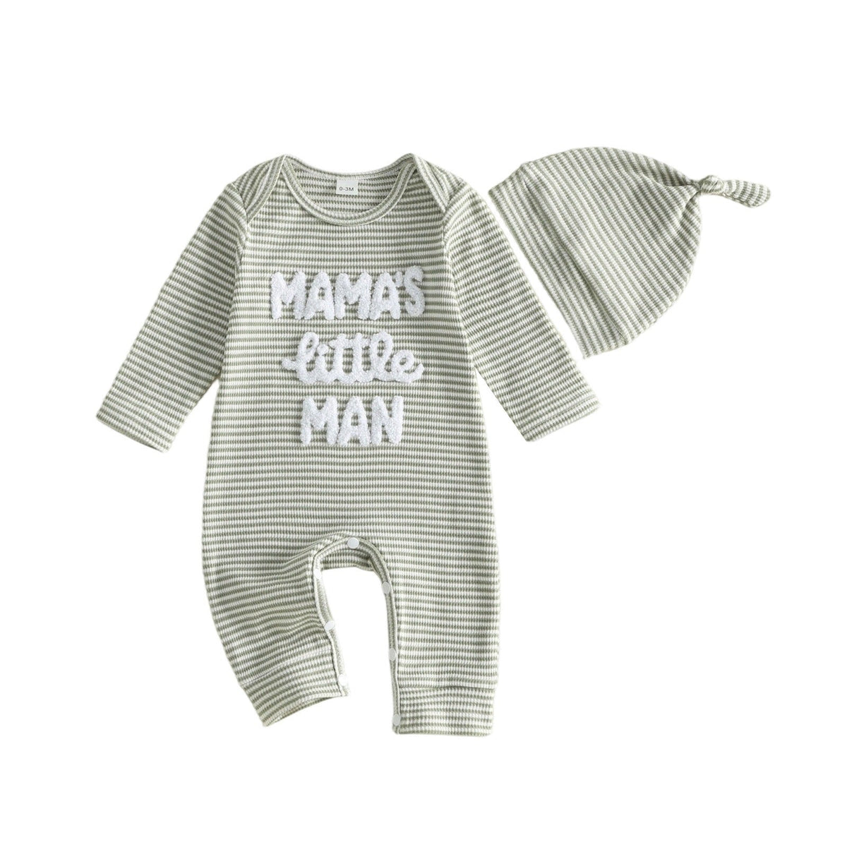 Baby Boygirl Towel-embroidered Striped Long-sleeve Onesie With Hood 4