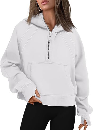 Zipper Hoodies Sweatshirts With Pocket Loose Sport Tops Long Sleeve Pullover Sweaters Winter Fall Outfits Women Clothing 5
