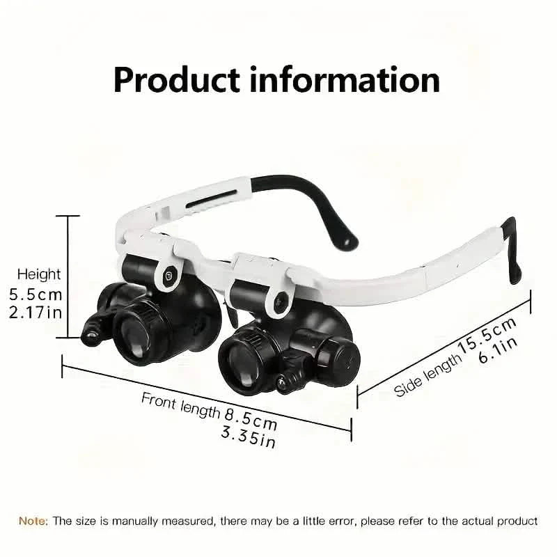2-LED Head-Mounted Magnifier Glasses – 8x/15x/23x with Repair Light 4