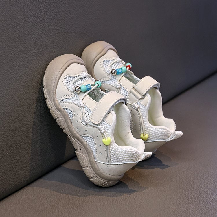 2026 Summer New Girls Closed-Toe Sandals, Kids Mesh Hook-and-Loop Sneakers, Hollow Out Princess Mesh Shoes For Little Girls 4