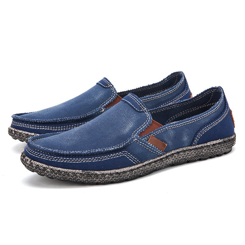 Mens Casual Canvas Loafer Shoes Fashionable Washed Denim 6