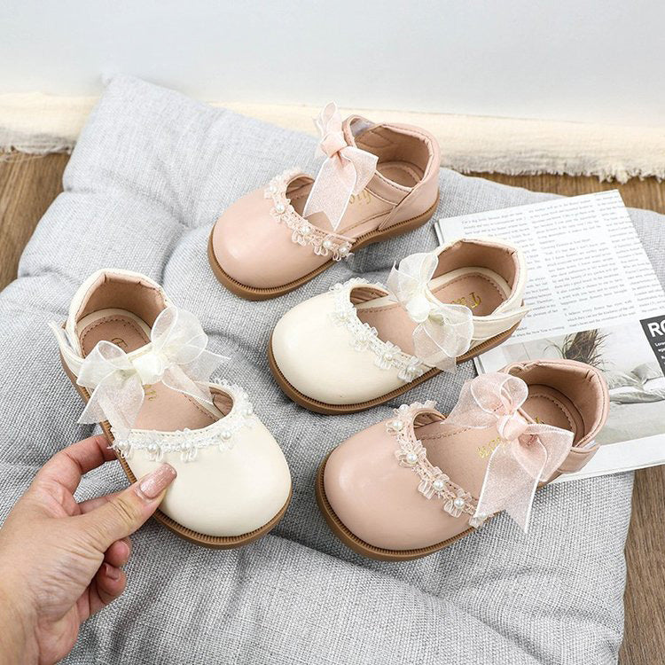 Leather Shoes, Bow Tie, Western Style, Baby Girl Princess Shoes, Fashionable Soft Soled Shoes For Little Girls 3