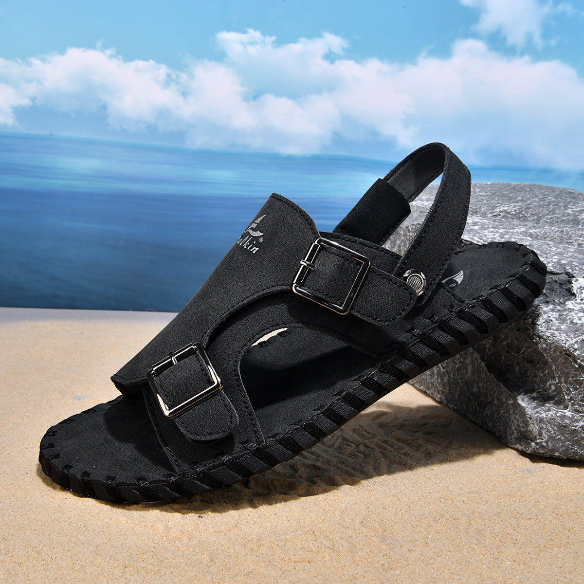 Genuine Leather Soft-soled Non-slip Beach Shoes 3