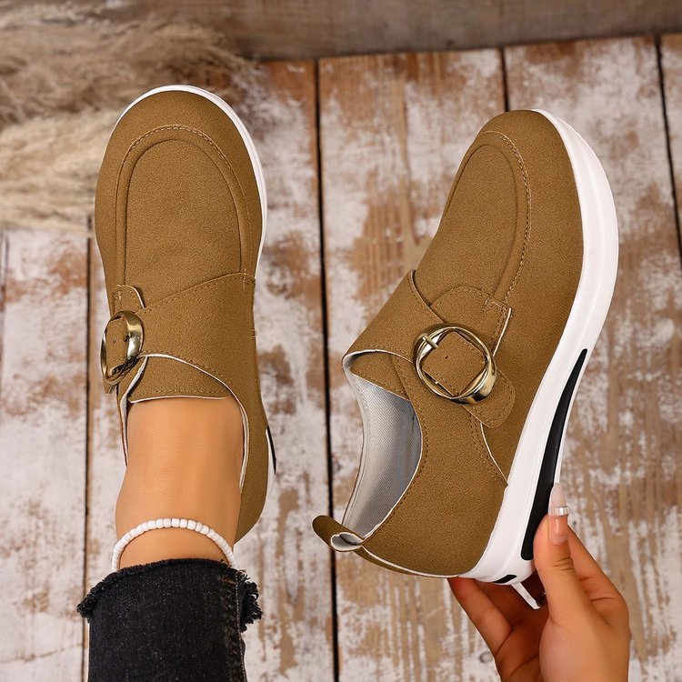 Solid-color Front-laced Casual Slip-on Womens Shoes 8
