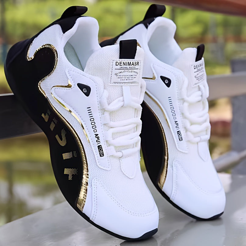 Fashion Colorblock Lace-up Sneakers For Men Breathable Low-top Dad Shoes Running Walking Sports Shoes 1