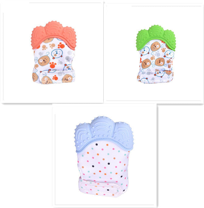 Baby teether baby anti-bite silicone molar gloves children's sound toys 14