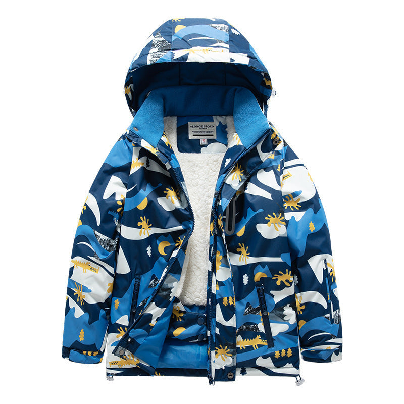 Childrens Outdoor Ski Suit Thickened Waterproof And Windproof 2