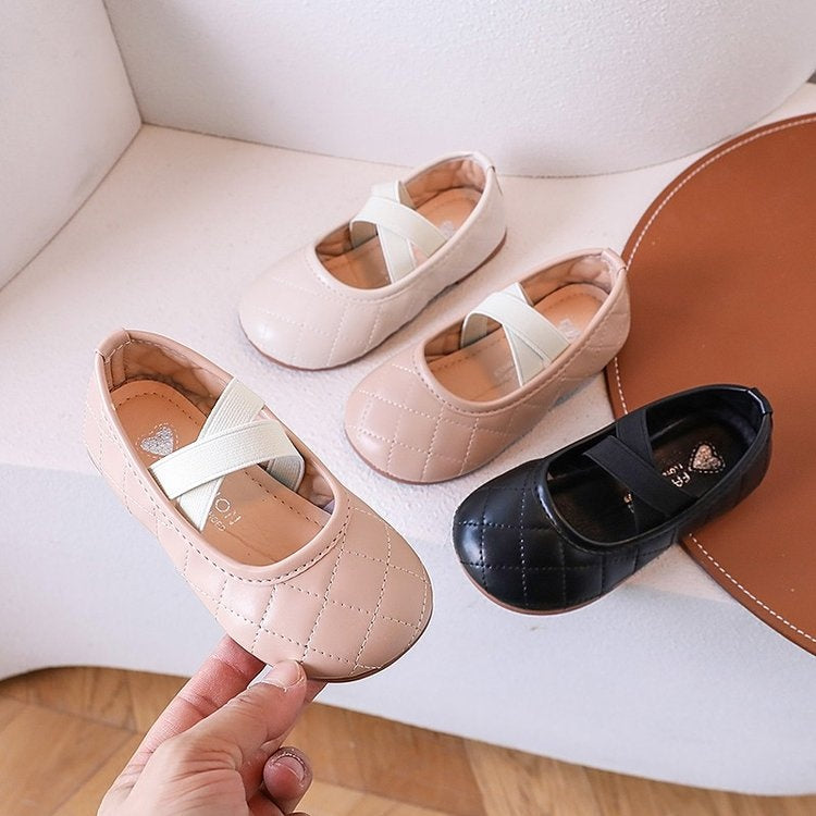 New Spring Autumn Girls Leather Shoes Soft Sole Slip-On Ballet Flats Fashion Princess Loafers For Big Kids 1