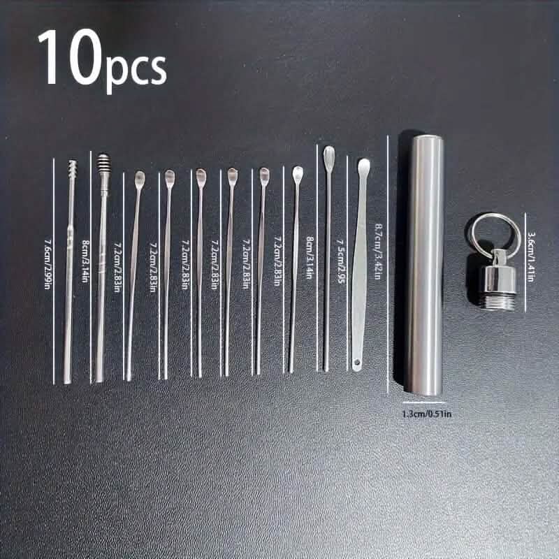 10-Pieces: Stainless Steel Ear Wax Removal Tool Set 3