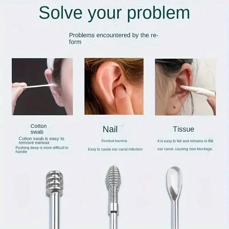 10-Pieces: Stainless Steel Ear Wax Removal Tool Set 7