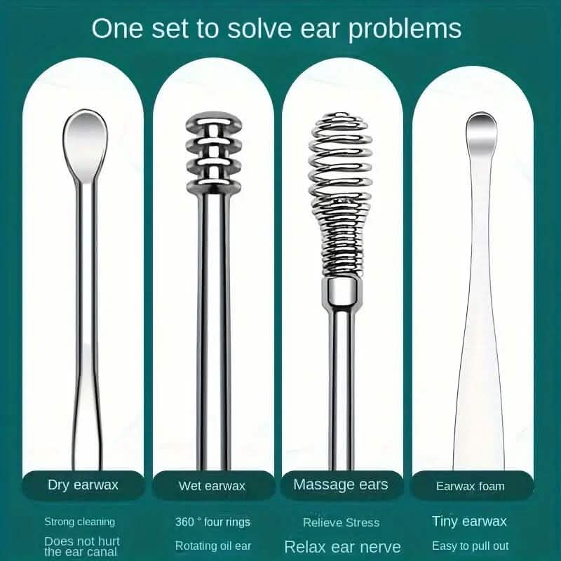 10-Pieces: Stainless Steel Ear Wax Removal Tool Set 4