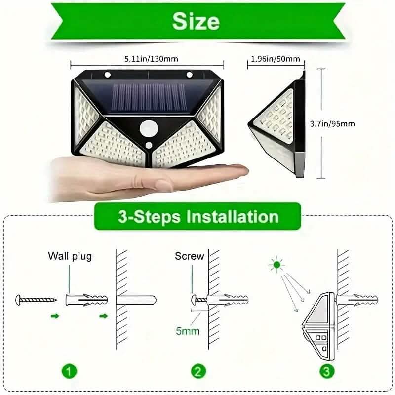 100-LED Solar Rechargeable Outdoor Light 3