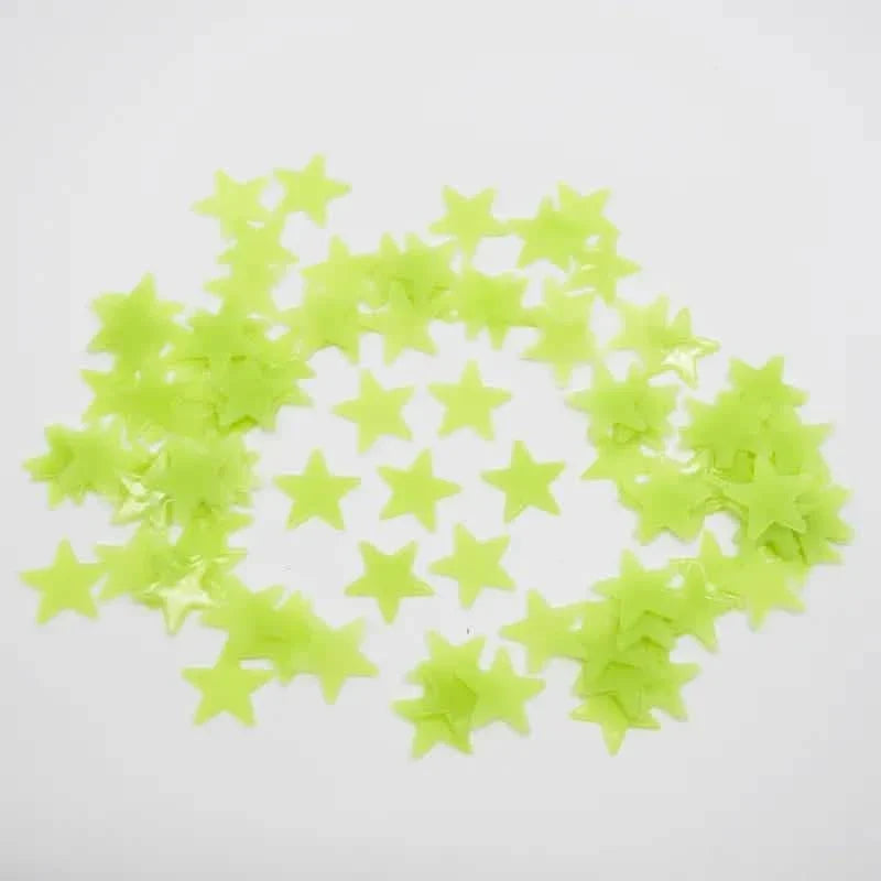 100-Pieces: Luminous Glow in the Dark Star Wall Stickers 9