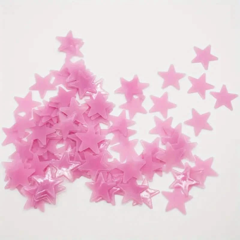 100-Pieces: Luminous Glow in the Dark Star Wall Stickers 8
